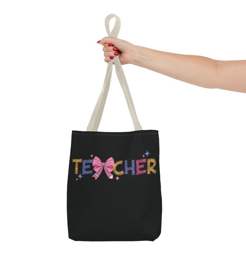 Teacher Tote Bag Back to School Book Supply Bag for Teachers, Reusable ...