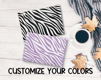 Zebra Accessory Pouch Animal Print Aesthetic Gift Bag Reusable Zipper Bag Travel Vacation Cosmetic Makeup Beauty Bag Aesthetic Essentials