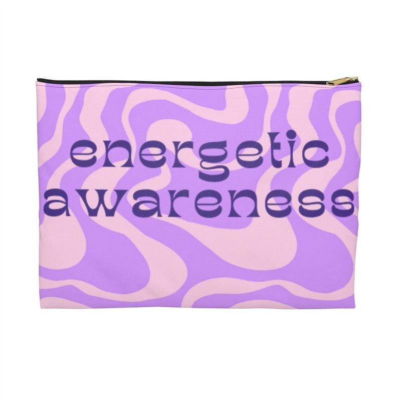 Bolsa de conscientização energética roxa Groovy, bolsa de maquiagem, estojo de lápis, cosméticos, ideia para presentear, retrô, curador de energia, manifesto, boas vibrações imagem 6