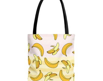 Banana Market Tote Bag Reusable Foldable Grocery Shopping