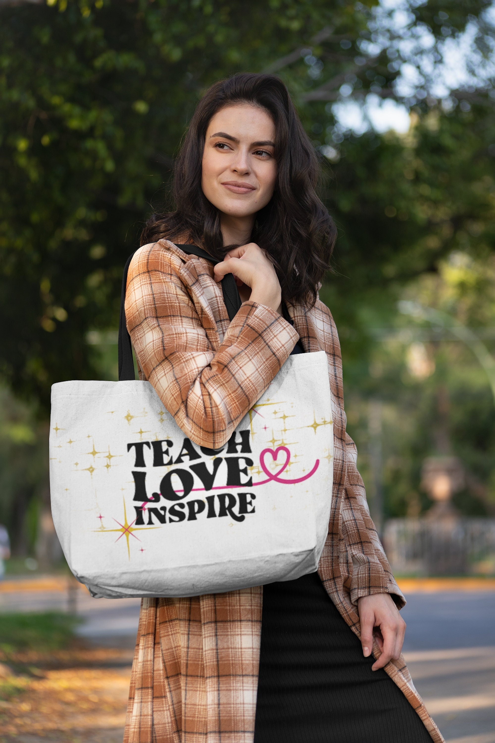 Teacher Tote Bag, Teach, Love, Inspire, Appreciation Gift 