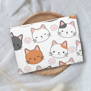Anime Kitties Accessory Bag Beauty Pouch Makeup Travel Toiletry Bag Pencil Case Aesthetic Cat Aesthetic Party Supplies Cat Lovers Cat Mom