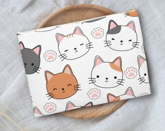 Anime Kitties Accessory Bag Beauty Pouch Makeup Travel Toiletry Bag Pencil Case Aesthetic Cat Aesthetic Party Supplies Cat Lovers Cat Mom