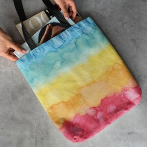 Pride Tote Bag, Rainbow, Reusable, Shopping, Grocery, Market, Heart, Peace, Love, Gay Pride, LGBTQ, Travel, Eco Friendly