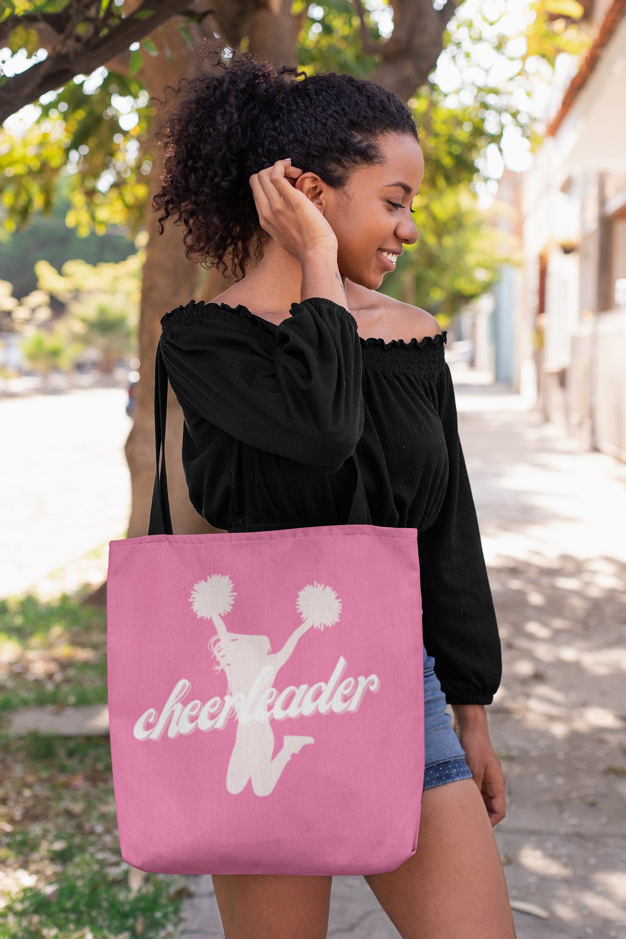 Mr. & Mrs. Panda Tragetasche Fuchs Cheerleader – Baumwolltasche 42x38 Cm, Mit Langen Henkeln, „Cheerleading Ist Meine Medizin“