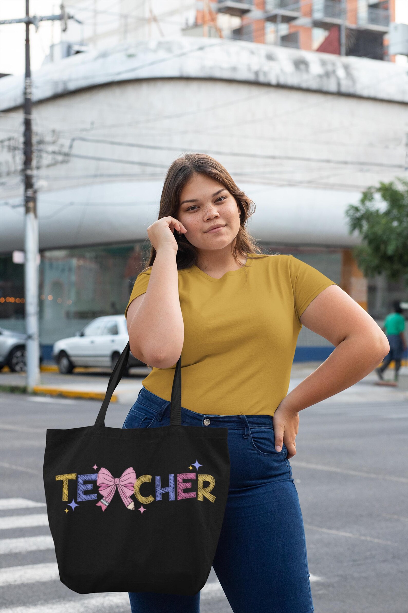 Teacher Tote Bag Back to School Book Supply Bag for Teachers, Reusable ...