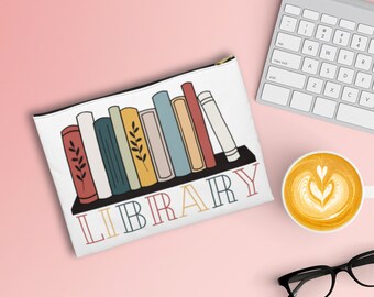 Library Accessory Pouch Book Lover Aesthetic Gift for Readers Book Mark Bag Cosmetic Makeup Pencil Case Librarian Bag Book Club Gifts