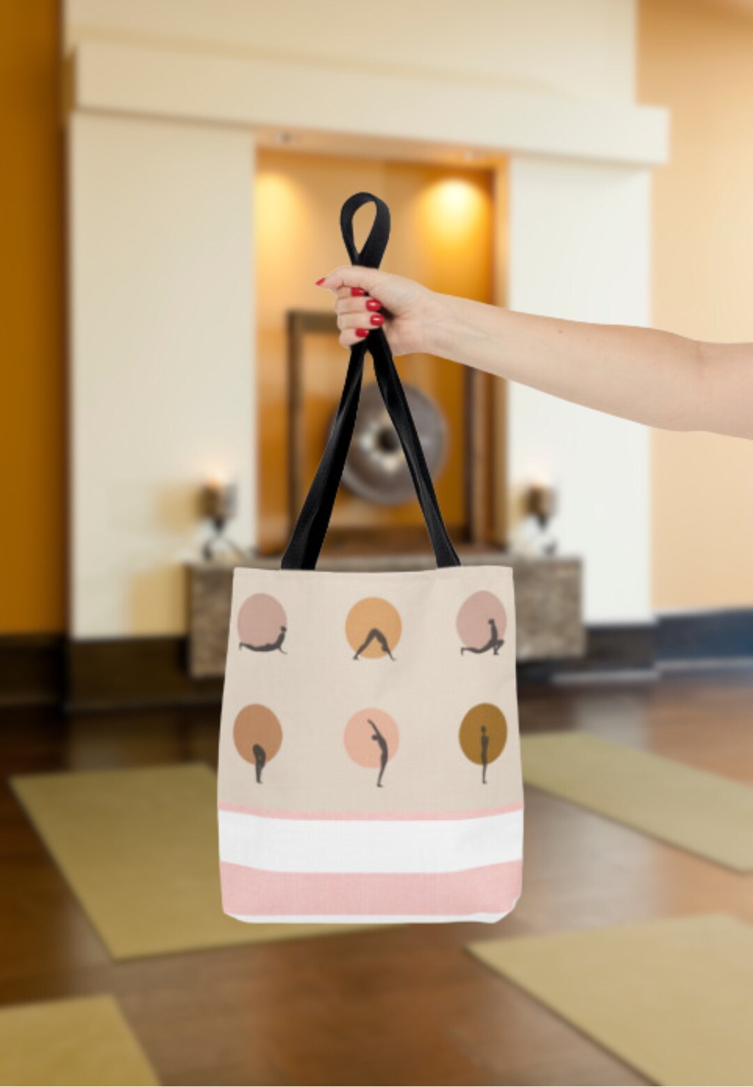 Yogi Yoga Pose Tote Bag Fitness Aerial Yoga Poses Yoga Block Etsy