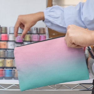 Ombré Accessory Pouch, Zipper Pouch Small, Large, Travel Bag, Cosmetics, Makeup, Toiletry, Pencil Bag, Gift for Her