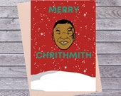 MIKE TYSON Printable Christmas Card, Friend Christmas Card, Rude Christmas Cards, Christmas Cards for Her, Funny Holiday Cards