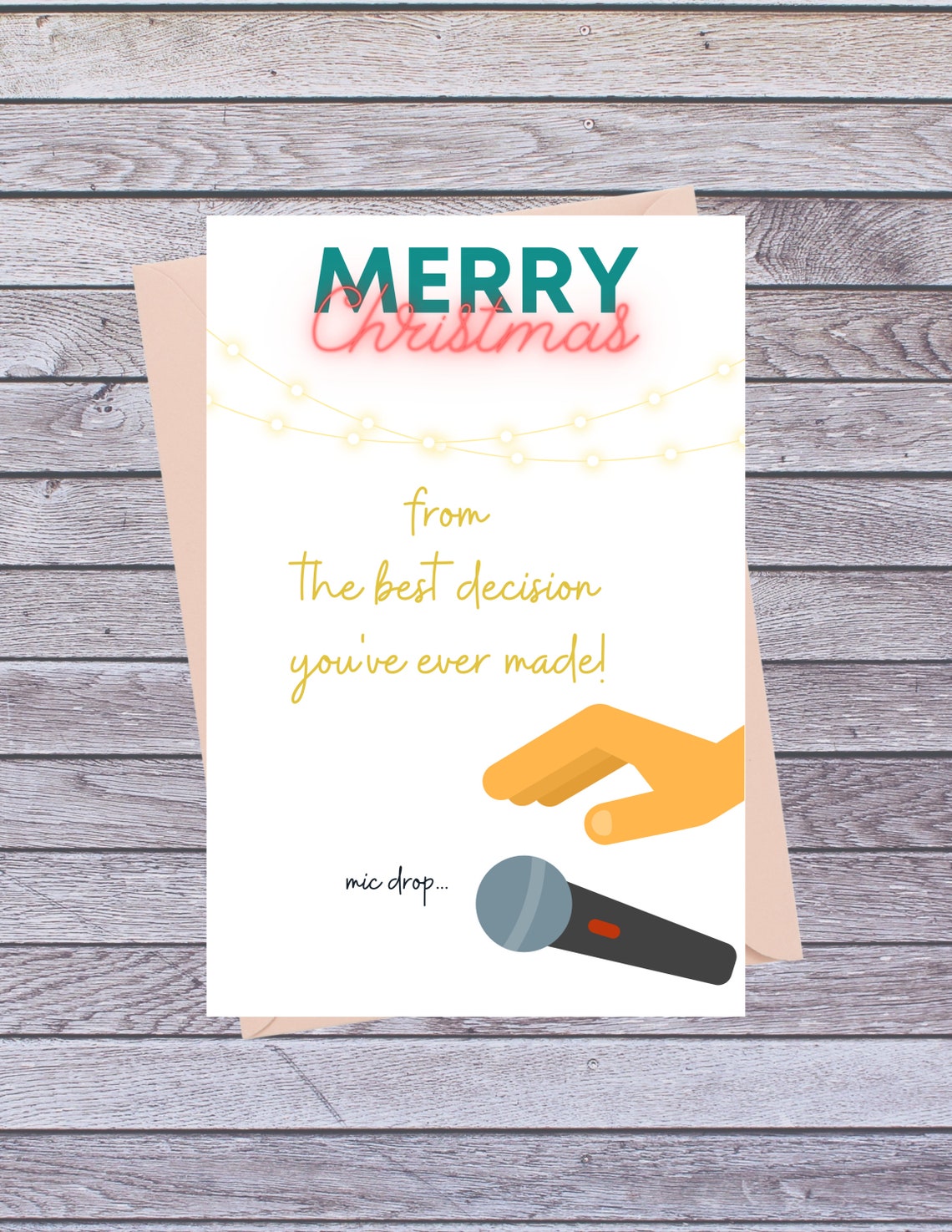 Printable Christmas Card, Friend Christmas Card, BEST DECISION, Rude ...