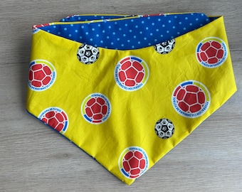 Bandana de football Colombie pour animaux de compagnie : accessoire réversible pour chien/chat