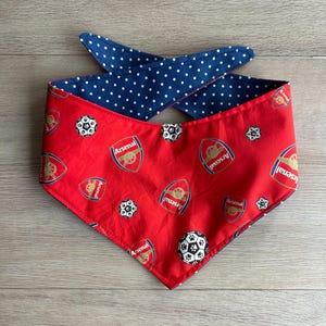Arsenal FC Pet Bandana: Reversible Dog/Cat Bandana, Soccer Fan Gift, Football Club Accessory