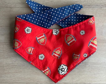 Bandana pour animal de compagnie Arsenal FC : bandana réversible pour chien/chat, cadeau pour fan de football, accessoire pour club de football
