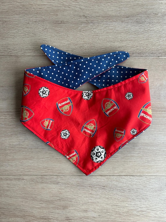 Arsenal FC Pet Bandana: Reversible Dog/Cat Bandana, Soccer Fan Gift, Football Club Accessory