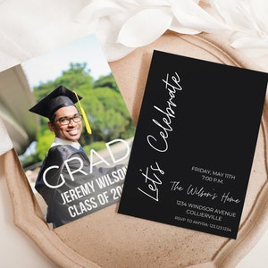 Graduation Announcement Card, Editable Graduation Card, Graduation Announcement Card Canva, Canva Template, Class of &#39;23 Card, Graduate