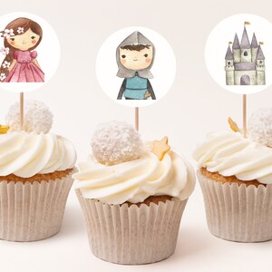 SOFORTIGER DOWNLOAD Prinzessin Cupcake Topper, druckbar, Prinzessin Party, Prinzessin Cupcake Toppers, Digital, Prinzessin Theme, Prinzessin Wimpelkette