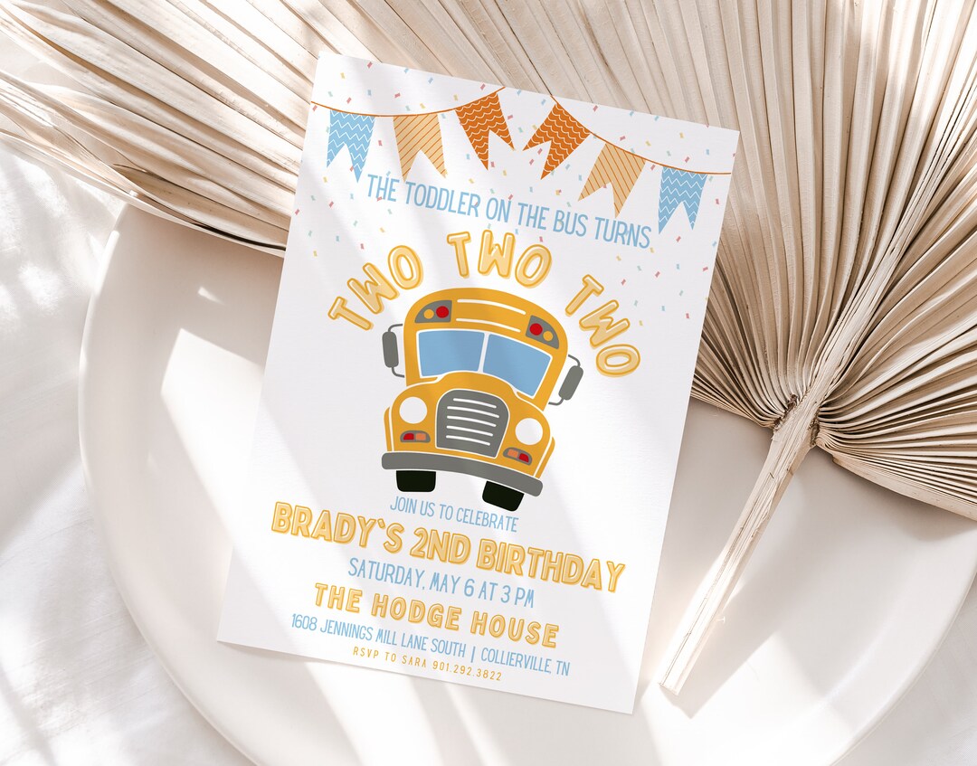 EDITABLE Wheels on the Bus Invitation, Wheels on the Bus Invite, Wheels on the Bus Theme, School