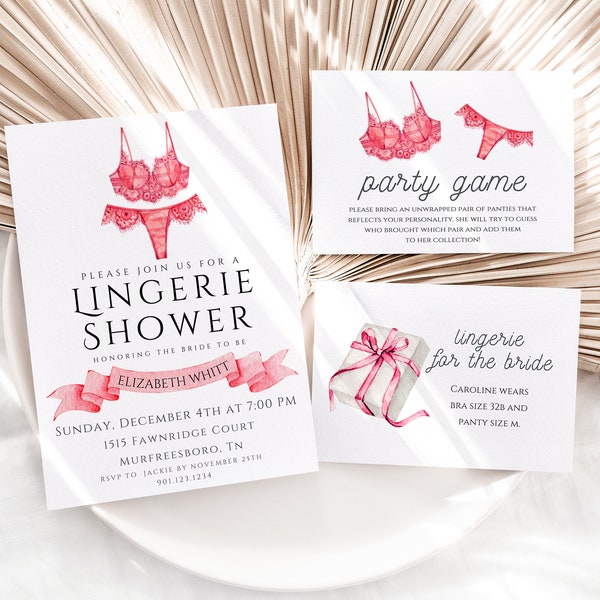 Lingerie Shower Invitation, Lingerie Shower, Lingerie Party Invitation, Lingerie Themed Shower, Bridal Valentine's Shower, Bachelorette