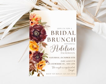 Fall Bridal Brunch Invitation, Autumn Bridal Brunch Invitation, Fall Brunch Invite, Fall Wedding Shower, Fall Bridal Brunch Invite