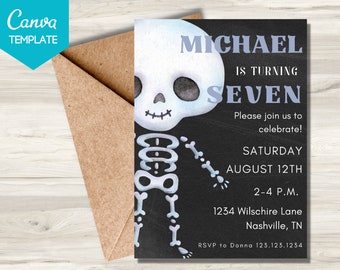Skeleton Invitation, Skeleton Birthday Invitation, Skeleton Party Invitation, Monster Invitation, Skeleton Party, Costume Party, Skeletons