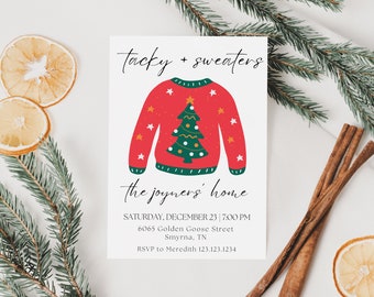 Tacky Sweater Invitation, Ugly Sweater Invitation, Tacky Sweater Party, Ugly Sweater Party, Tacky Christmas Sweater, Ugly Christmas Sweater