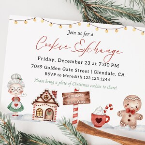 Cookie Exchange Party Invitation, Christmas Cookie Invitation, Holiday Party Invitation, Christmas Cookies Party Invitation, Cookie Exchange