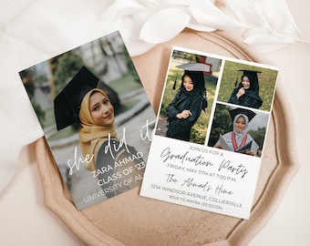 Graduation Announcement Card, Editable Graduation Card, Graduation Announcement Card Canva, Canva Template, Class of '23 Card, Graduate
