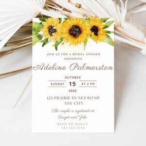 Sunflower Shower Invitation, Sunflower Bridal Shower Invitation, Sunflower Theme Shower, Sunflower Wedding Shower, Sunflower Invite