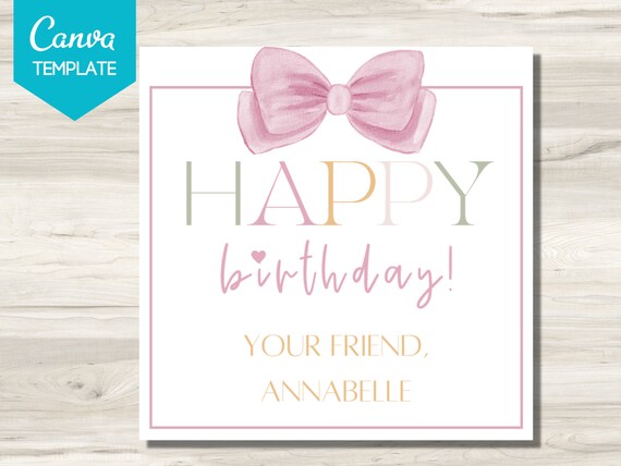 Printable Gift Tag With Bow Kids Gift Tags Printable Tags - Etsy