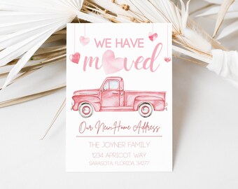 We've Moved Announcement, Valentine's Moving Card, We are Moving, Holiday Move, Change of Address, New Home Announcement, Valentine's Move