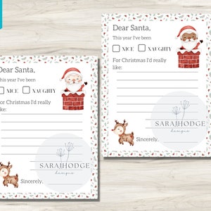 Letter To Santa, Santa Letter, Letter To Santa, Kids Letter To Santa, Printable Letter To Santa, Christmas Wish List, Santa Instant Download