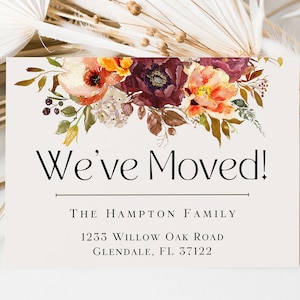 We&#39;ve Moved Announcement | Personalized Moving Announcement | We are Moving | Change of Address | Instant Download | Editable in Canva