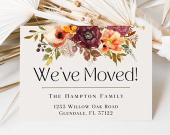 We've Moved Announcement | Personalized Moving Announcement | We are Moving | Change of Address | Instant Download | Editable in Canva