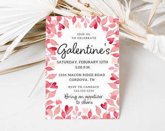 Galentine's Invitation, Valentine Invitation, Galentine Invite, Galentines Day, Galentine themed party, Galentine Theme, Galentine's Day