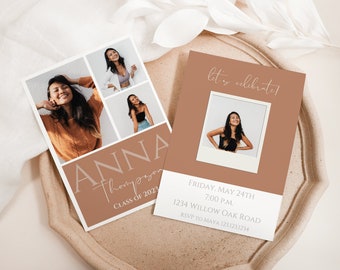 Graduation Announcement Card, Editable Graduation Card, Graduation Announcement Card Canva, Canva Template, Class of '23 Card, Graduate