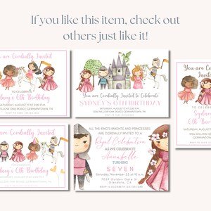 Princess and Knights Invitation / Princess / Dress / Printable - Etsy