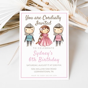 Princess Invitation / princess / dress / printable / digital / tiara / invite / Princess theme / princess dress / watercolor princess