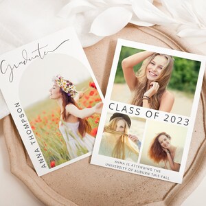 Graduation Announcement Card, Editable Graduation Card, Graduation Announcement Card Canva, Canva Template, Class of &#39;23 Card, Graduate