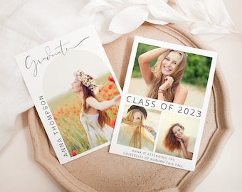 Graduation Announcement Card, Editable Graduation Card, Graduation Announcement Card Canva, Canva Template, Class of '23 Card, Graduate