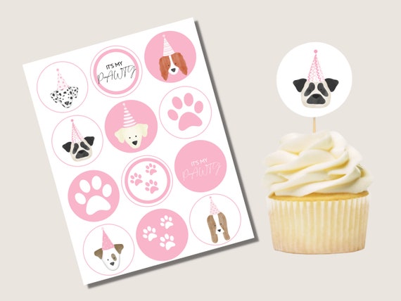 INSTANT DOWNLOAD Puppy Pawty Cupcake Topper Printable Dog - Etsy