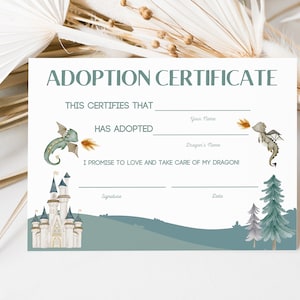 Adoptieren Sie einen Drachen Zeichen, Drachen Adoption Zertifikat, Drachen Geburtstag, Drachen Adoption, Drachen Zertifikat, Drachen Geburtstag Dekor, Drachen Party