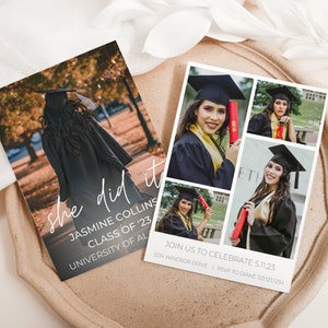 Graduation Announcement Card, Editable Graduation Card, Graduation Announcement Card Canva, Canva Template, Class of &#39;23 Card, Graduate