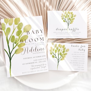 Sunflower Baby Shower, Sunflower Baby, Diaper Raffle Card, Book for Baby Card, Baby Shower Invitation, Baby Shower Bundle, Sunflower Shower