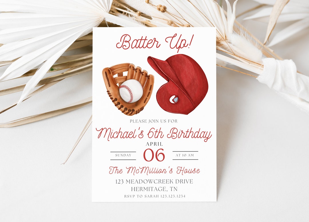 Baseball Invitation, Baseball Invite, Batter Up, Rookie of the Year ...