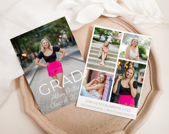 Graduation Announcement Card, Editable Graduation Card, Graduation Announcement Card Canva, Canva Template, Class of '23 Card, Graduate
