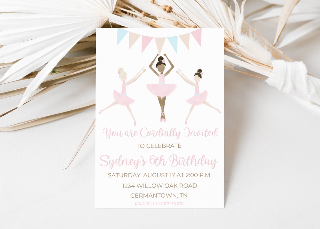 Ballerina Invitation / Ballerina / Dance / Printable / Ballet Shoes ...