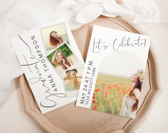 Graduation Announcement Card, Editable Graduation Card, Graduation Announcement Card Canva, Canva Template, Class of '23 Card, Graduate