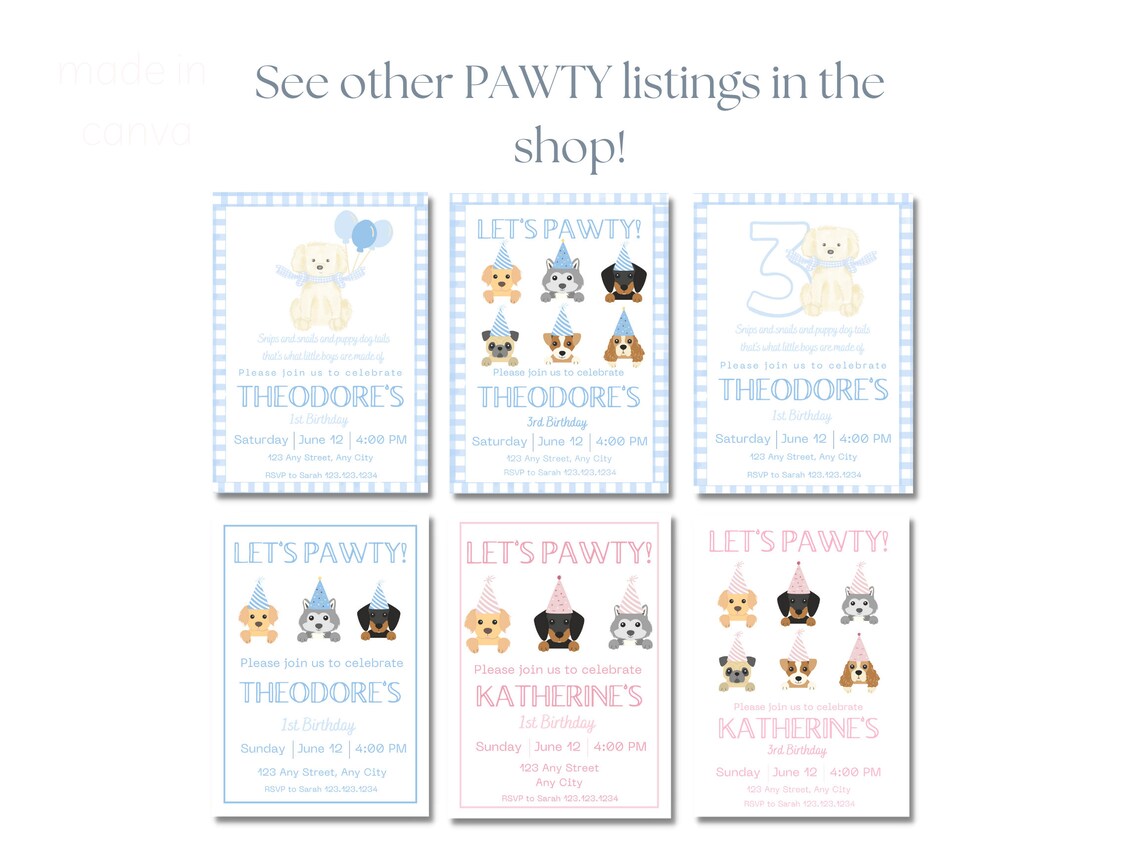 INSTANT DOWNLOAD Adopt A Puppy Sign Printable Dog Birthday - Etsy