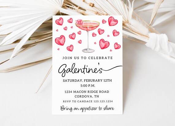 Galentine's Invitation, Valentine Invitation, Galentine Invite, Galentines Day, Galentine themed party, Galentine Theme, Galentine's Day